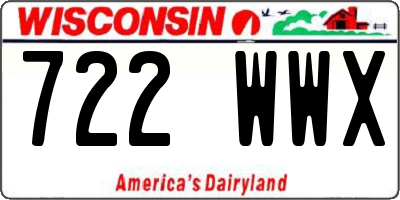 WI license plate 722WWX