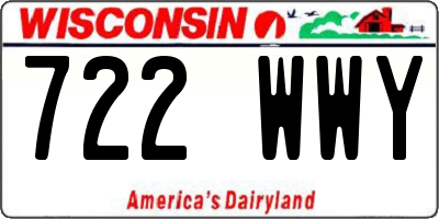 WI license plate 722WWY