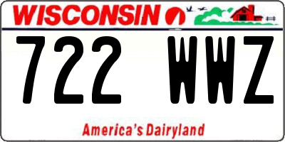 WI license plate 722WWZ