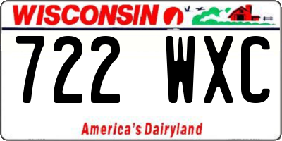 WI license plate 722WXC