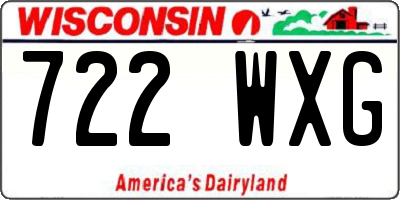 WI license plate 722WXG