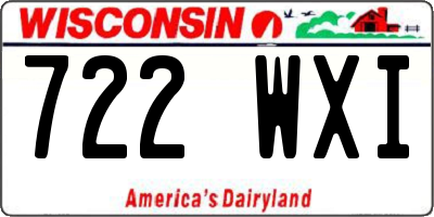 WI license plate 722WXI