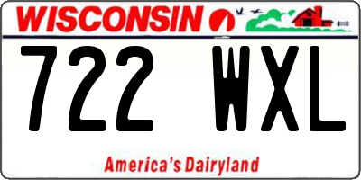 WI license plate 722WXL