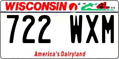 WI license plate 722WXM