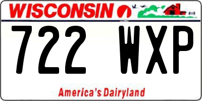 WI license plate 722WXP