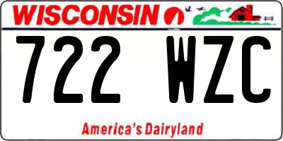 WI license plate 722WZC