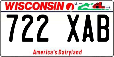 WI license plate 722XAB