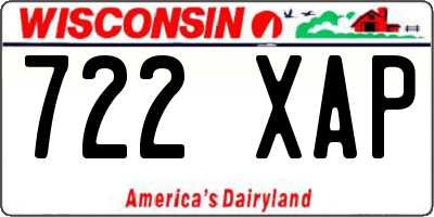 WI license plate 722XAP