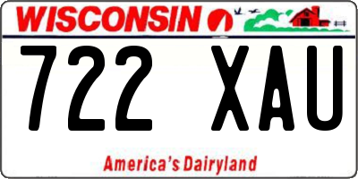WI license plate 722XAU