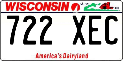 WI license plate 722XEC