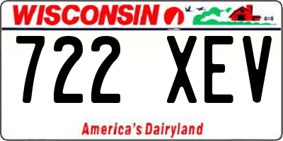 WI license plate 722XEV