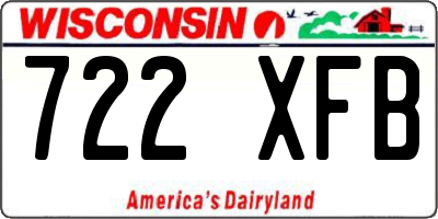 WI license plate 722XFB