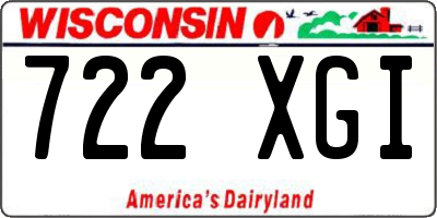 WI license plate 722XGI