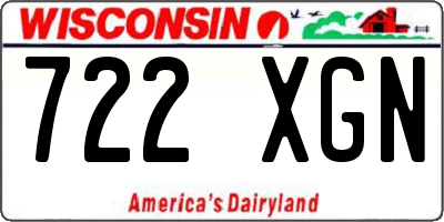 WI license plate 722XGN