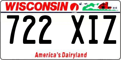 WI license plate 722XIZ