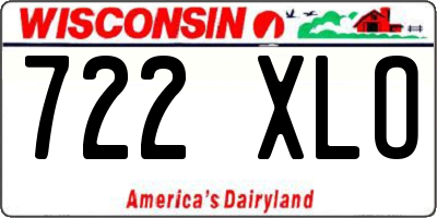 WI license plate 722XLO