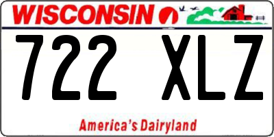WI license plate 722XLZ
