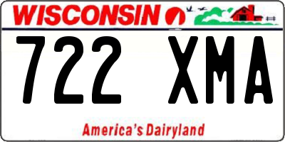 WI license plate 722XMA