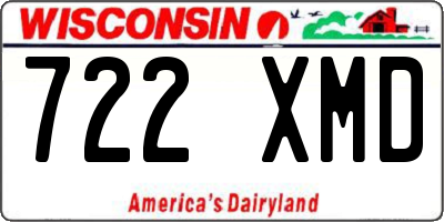 WI license plate 722XMD