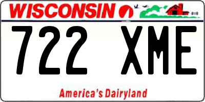 WI license plate 722XME