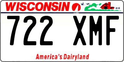 WI license plate 722XMF
