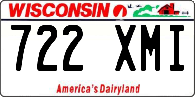 WI license plate 722XMI