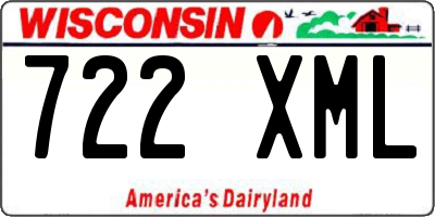 WI license plate 722XML