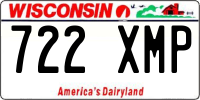 WI license plate 722XMP
