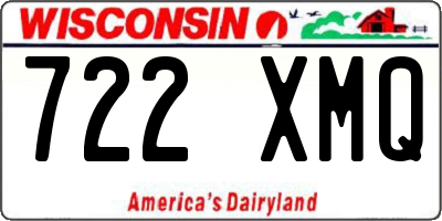 WI license plate 722XMQ