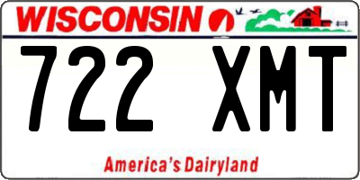 WI license plate 722XMT