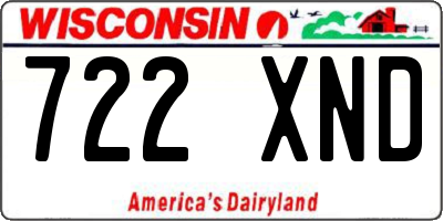 WI license plate 722XND