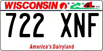 WI license plate 722XNF