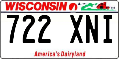 WI license plate 722XNI
