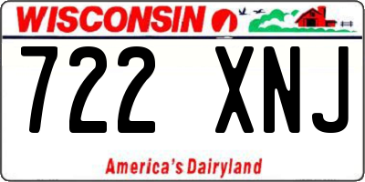 WI license plate 722XNJ