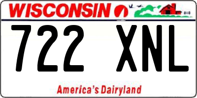 WI license plate 722XNL