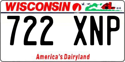 WI license plate 722XNP