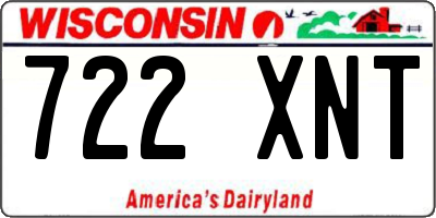 WI license plate 722XNT
