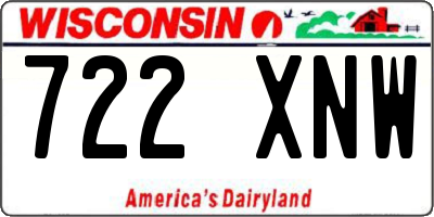 WI license plate 722XNW