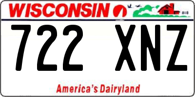 WI license plate 722XNZ