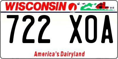 WI license plate 722XOA
