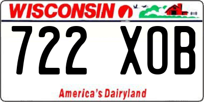 WI license plate 722XOB