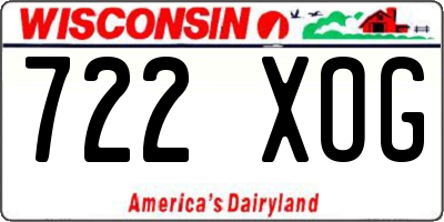 WI license plate 722XOG