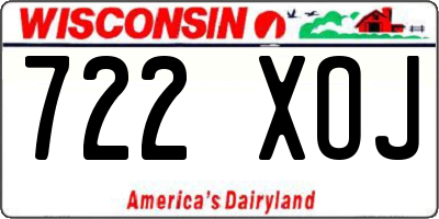 WI license plate 722XOJ