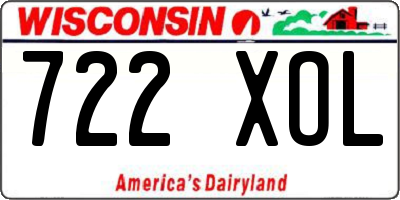 WI license plate 722XOL