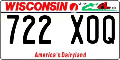 WI license plate 722XOQ