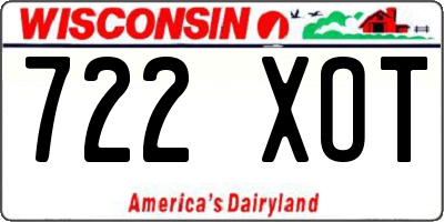 WI license plate 722XOT