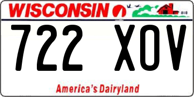 WI license plate 722XOV