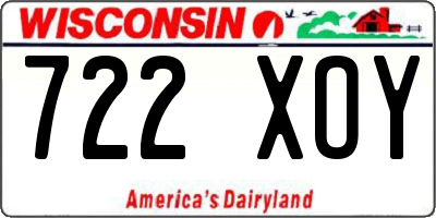 WI license plate 722XOY