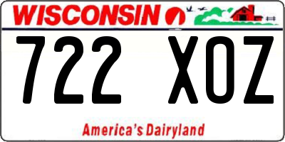 WI license plate 722XOZ