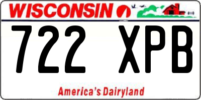 WI license plate 722XPB